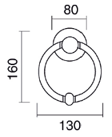 Luna Brass Knocker for Door PFS Pasini