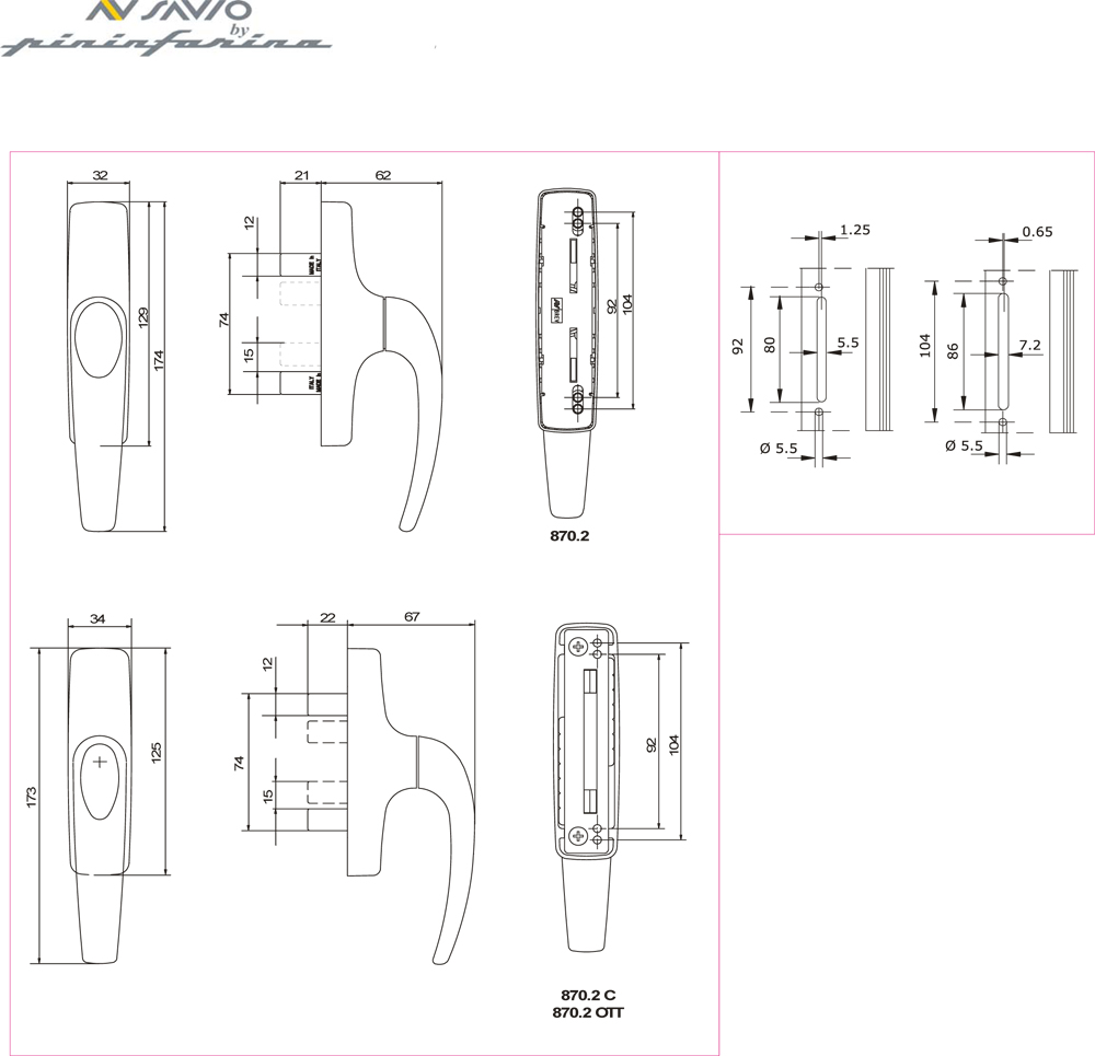 Manon Savio Cremonese Window Handle for Wing Movement Maniglia per Finestra Manon Savio Cremonese per Movimento ad Anta