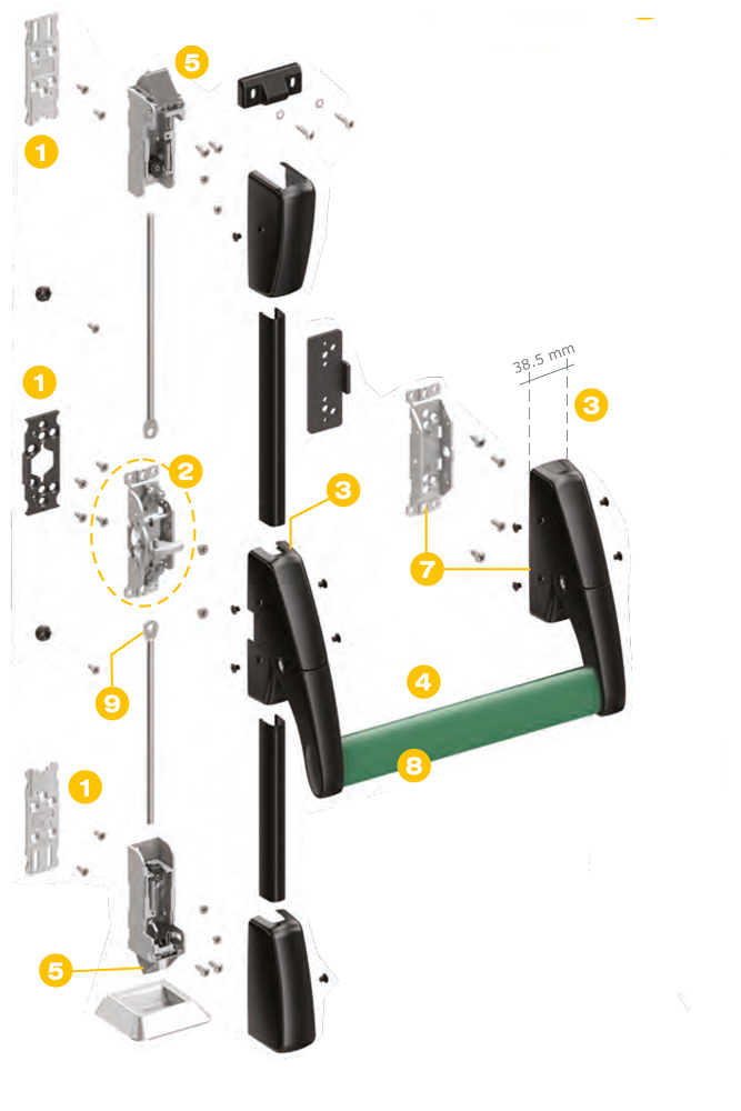Juvarra Windowo Panic Bar Handle