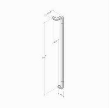 313 pba Handle in colored Nylon measures