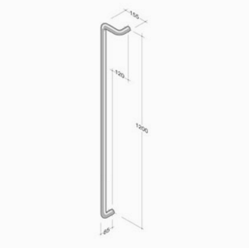 313 pba Handle in colored Nylon measures
