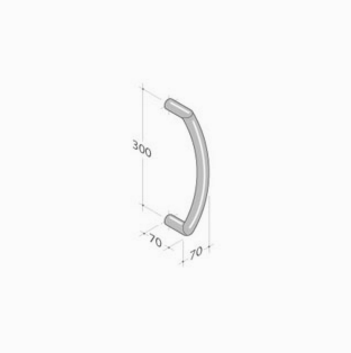 Handle in stainless steel PVD