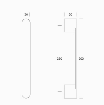 0IT.150.0025 pba Handle in stainless steel AISI 316 L