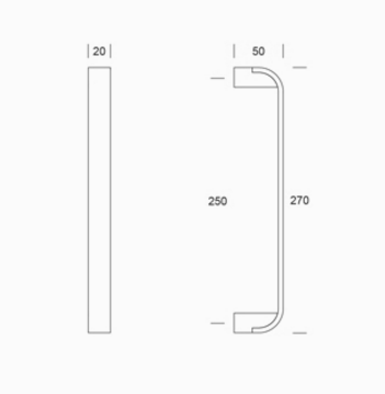 0IT.153.0025 pba Pull handle in stainless steel 316L
