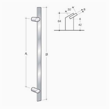 200.IT.041 pba Pull handle in stainless steel 316L