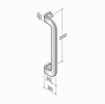 200P-011 pba Pull handle in stainless steel 316L