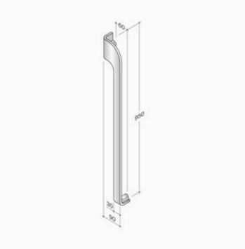 200P_061 pba Pull handle in stainless steel 316L
