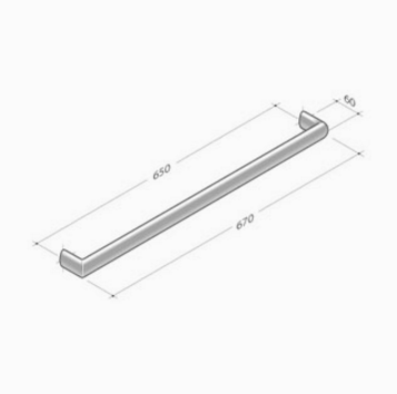 200E-001 pba Handle Tubular Elliptical stainless steel AISI 316 L