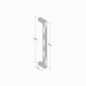 200Q_001 pba Pull handle in AISI 316L Stainless Steel with Square Profile