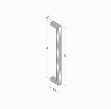 200Q_001 pba Pull handle in AISI 316L Stainless Steel with Square Profile