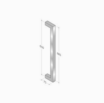 200Q_001 pba Pull handle in AISI 316L Stainless Steel with Square Profile