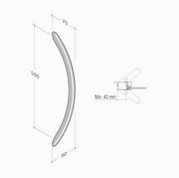 200.051 pba Stainless Steel AISI 316L Handle