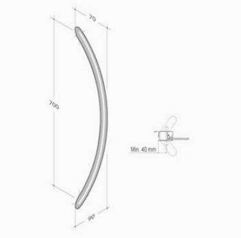 200.051 pba Stainless Steel AISI 316L Handle