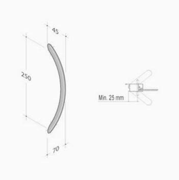 200.051 pba Stainless Steel AISI 316L Handle