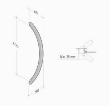 200.051 pba Stainless Steel AISI 316L Handle