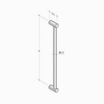 2CQ.621.0065 pba Pull Handle in Stainless Steel AISI 316L