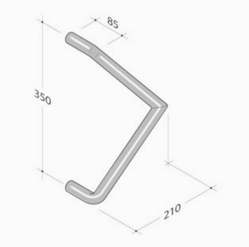 200.131 pba Pull Handle in Stainless Steel AISI 316L