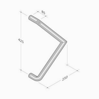 200.131 pba Pull Handle in Stainless Steel AISI 316L