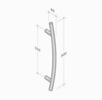 200.152 pba Pull Handle in Stainless Steel AISI 316L
