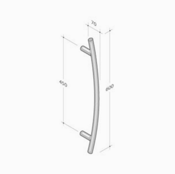 200.152 pba Pull Handle in Stainless Steel AISI 316L