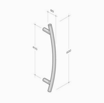 200.152 pba Pull Handle in Stainless Steel AISI 316L