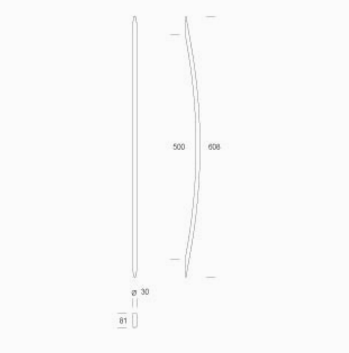 2CC.063.0170 pba Pull Handle in Stainless Steel AISI 316L
