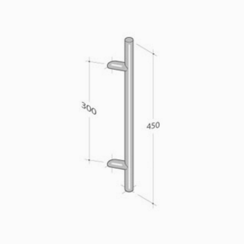 252/I pba Pull handle in AISI 316L stainless steel