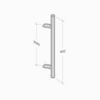 252/I pba Pull handle in AISI 316L stainless steel