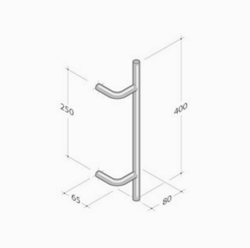 293 pba Pull Handle in Stainless Steel AISI 316L