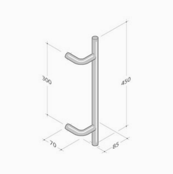 293 pba Pull Handle in Stainless Steel AISI 316L