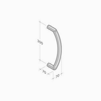 201 pba Pull Handle in Stainless Steel AISI 316L