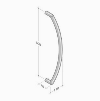 201 pba Pull Handle in Stainless Steel AISI 316L
