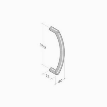 201 pba Pull Handle in Stainless Steel AISI 316L