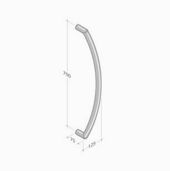 201 pba Pull Handle in Stainless Steel AISI 316L