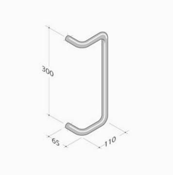 259 pba Pull Handle in Stainless Steel AISI 316L