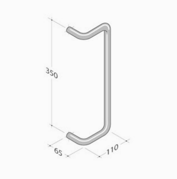 259 pba Pull Handle in Stainless Steel AISI 316L