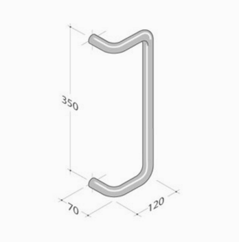 259 pba Pull Handle in Stainless Steel AISI 316L