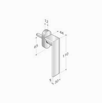 pba 2001.IT.DK Single Handle for Windows in Stainless Steel AISI 316L