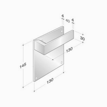 Pair of handles pba 2001.IT.PLA in stainless steel AISI 316L