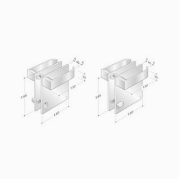 pba 2001.B.PLA Pair of Handles in Stainless Steel AISI 316L