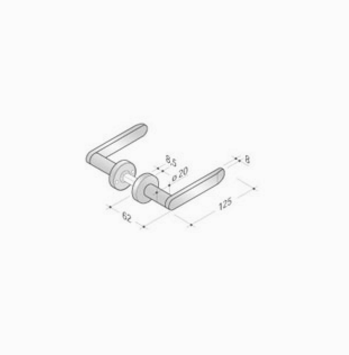 Pair of pba 2020T handles in AISI 316L stainless steel