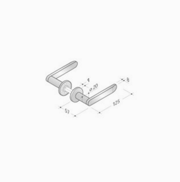 Coppia di maniglie pba 2020T in acciaio inox AISI 316L