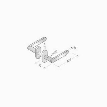Coppia di maniglie pba 2020T in acciaio inox AISI 316L
