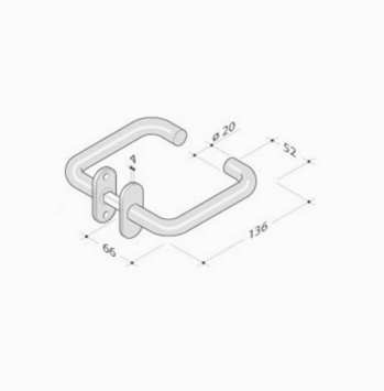 pba 2028T Pair of Lever Handles in Stainless Steel AISI 316L