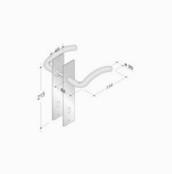 pba 2026/2001 Pair of Handles in Stainless Steel AISI 316L