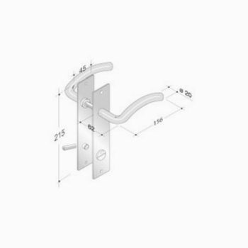 pba 2026/2001 Pair of Handles in Stainless Steel AISI 316L