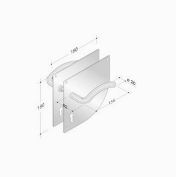 pba 2026/2001 Pair of Handles in Stainless Steel AISI 316L