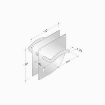 pba 2026/2001 Pair of Handles in Stainless Steel AISI 316L