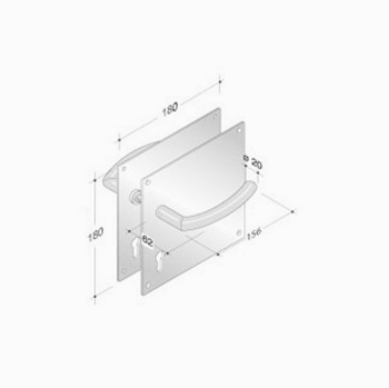 pba 2027/2001 Pair of Handles in Stainless Steel AISI 316L