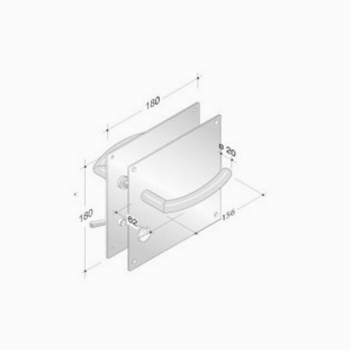 pba 2027/2001 Pair of Handles in Stainless Steel AISI 316L